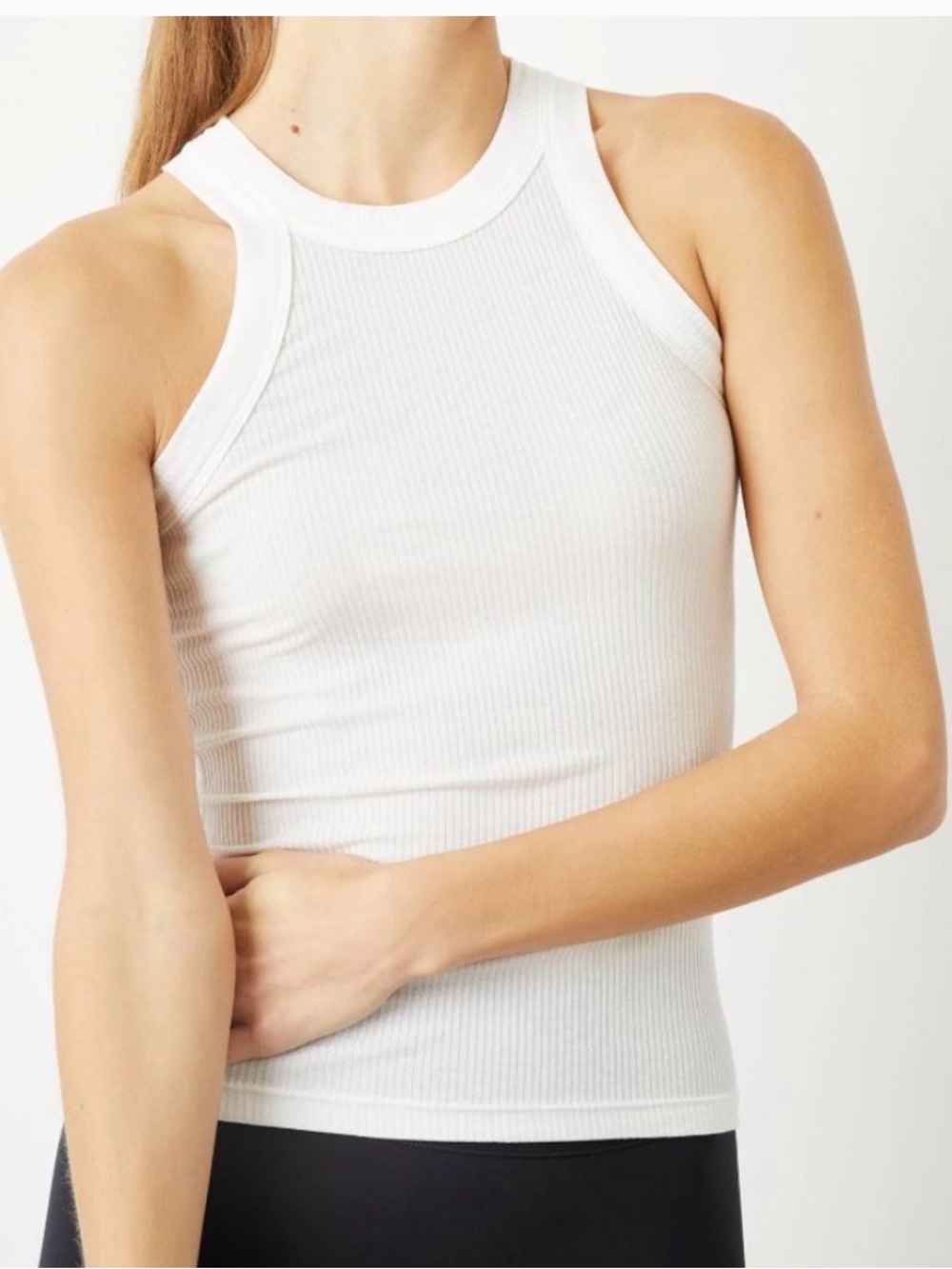 WESLEY Rivington Ribbed Tank White